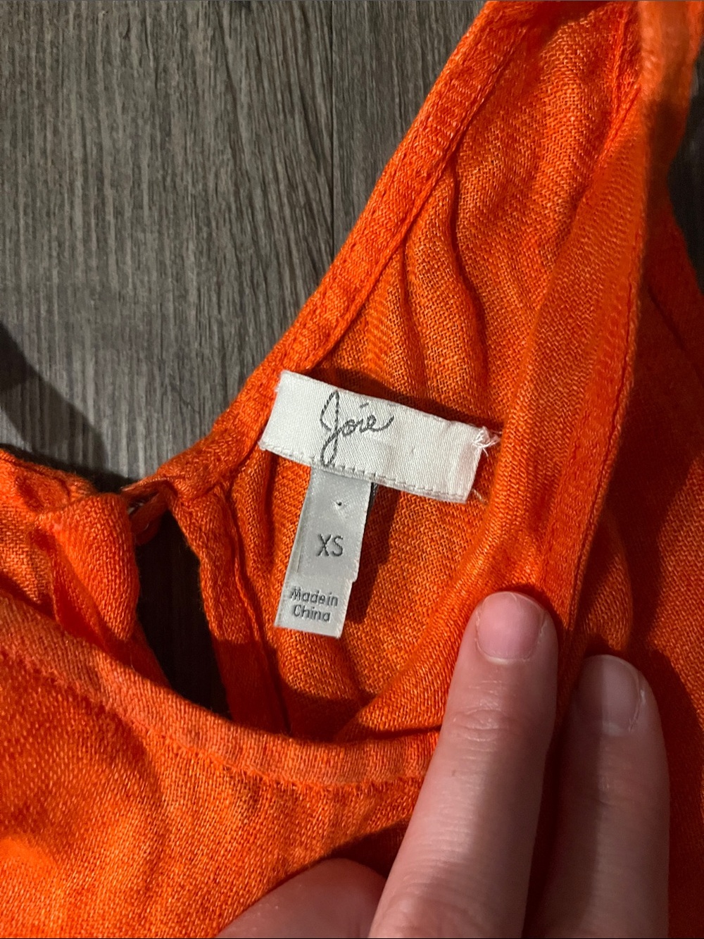 JOIE 100% Linen Vibrant Orange Sleeveless Linen-Blend Camisole - Picture 2 of 6